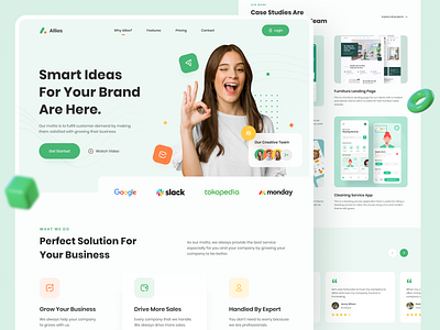 Allies - Creative Agency Landing Page agency agency landing page agency website branding agency business agency business web creative creative agency creative design creative direction creative studio creativeart digital marketing landing page service app service landing page studio uiux web design website