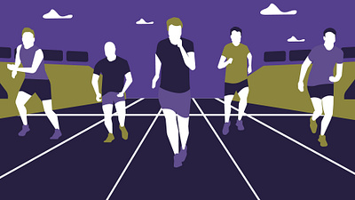 Friidrett Illustrations 10 branding color design flat illustration minimal vector