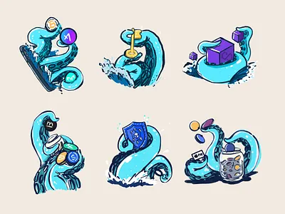 Minke App Illustrations branding crypto ilustration kraken minke web3