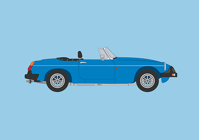 MGB GT - Enamel Style alloy british car cars classic classic car custom design enamel iconic illustration mg mgb minimal sports car sports cars sportscar striking tyre vector