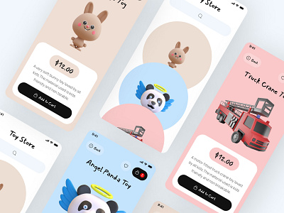 Kids' Toys Store App | UI Design appdesign branding design ecommerce kidapp kids toyapp toys toyshop ui uidesign uiux uiuxdesign uxdesign
