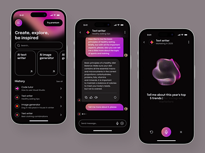 Mobile AI Chatbot app app design app interfaces best app design best ui chatbot design mobile mobile app design mobile app ui mobile ui mobile ui design mobile ux ui ui design ui ux design ux