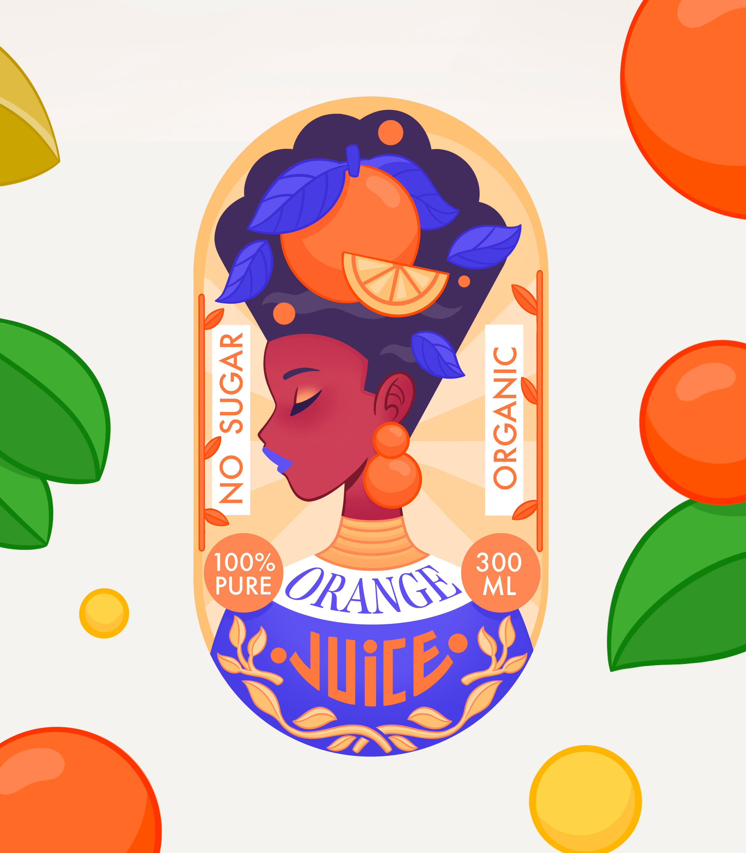 JUST JUICE | Orange girl brand identity design branding character character design food packaging girl graphic design illustration juice juice branding label label design logo orange package design typography visual identity woman