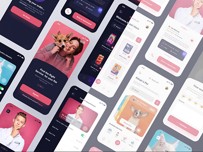 PetCare App Design V2 2 of 100 app app design dashboard design doctor feedback minimal motion graphics order petcare rating service store trend 2022 trendy typography ui design ui ux ux design vet