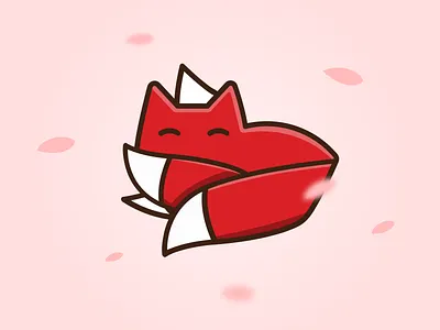 Logo Kitsune design flat fox fox illustration foxy illustration kitsune logo logotype minimal red fox