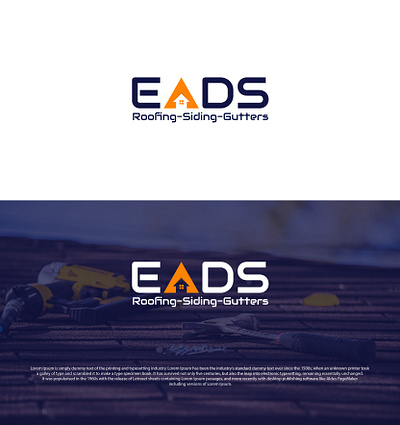 EADS building gutter home logo logo design logodesign minimal minimalism minimalist minimalist logo minimalistic roof roofing siding