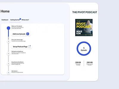 Podcast Hosting Dashboard - listnr.tech dashboard podcast