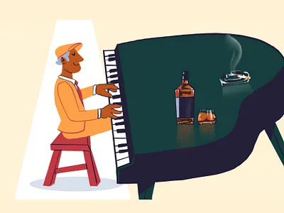 Pianist 🎹 character design design flat graphic icon illustration ilustracion jazz jazz festival licorice modern music musician pianist piano vector