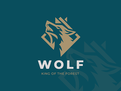 Wolf crest animal branding chalenge crest design dog dribbbleweeklywarmup forest gold graphic design icon illustration vector weeklywarmup wolf