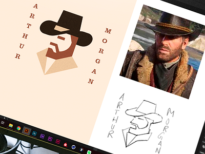 Arthur Morgan Minimal Illustration - Red Dead Redemption 2 branding colorful design graphic design icon illustration logo sketch typography vector