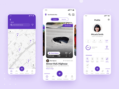 Report App action android app design incident ios light map mobile profile report reporting search ui ui design ux