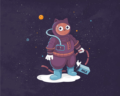 space 2d cat character character design illustration vector дизайн иллюстрация рисунки характер