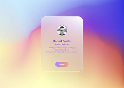 Glass Follow Card card follow me glassmorphism ui