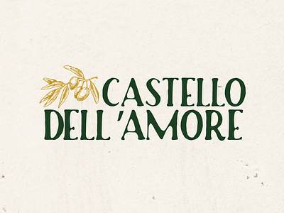 Castello Dell'amore brand brand design brand identity branding branding design design identity design italian logo logo design olive olive branch olive oil vector