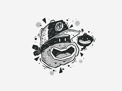 Black & White Character #7 badge black black white black and white blackandwhite cartoon character character design doodle drawing fun art graffiti halftone halftones illustration monster ninja ninja turtle ninja turtles vector