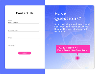 Contact Us 028 app dailyui028 design ui ux web