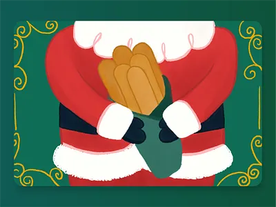 Santa Breadsticks breadstick christmas cute food giftcard holiday illustration