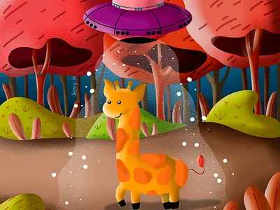 Giraffe Extinction animals animals illustrated design digital art digital artist extinction fun drawing giraffe illustration procreate