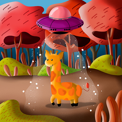 Giraffe Extinction animals animals illustrated design digital art digital artist extinction fun drawing giraffe illustration procreate