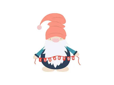 valentine gnome animation design flat icon illustration illustrator vector