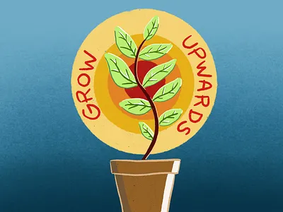 Grow Upwards design digital art digital artist fun drawing growth illustration plant procreate