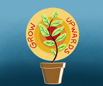 Grow Upwards design digital art digital artist fun drawing growth illustration plant procreate