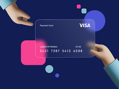 Glassmorphism Card 3d bank bank card banking bankingapp blurry card credit card creditcard finance glass glassmorphism illustration money online banking ui ux ui