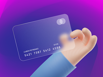 Glassmorphism Card Design 3d bank bank card banking banking app blur card credit card design finance glass glassmorphism illustration mastercard money online banking ui ux web ui