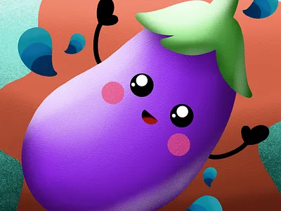 Cute Kid Eggplant design digital art digital artist eggplant fun drawing illustration procreate vegetable