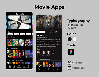 Movie Apps app appdesign dailyui figma ui ui ux uidesign uidesinger