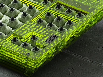 Protozoa Studio P.00 Mysterium Stacked Acrylic Case 3d c4d hardware keyboard laser lighting mouse neon octane plastic render switch