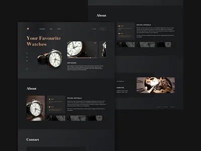 New Watches Design Landing Page branding dark flat landing page minimal typography ui ux vector web