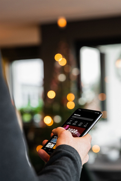 FREE Christmas iPhone X Mockup app christmastree free freemockup ios iphone iphonex mobile mockup phone tree x