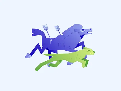 Horse and Hound abstract badge branding character flat gradient illustration illustrator minimal simple