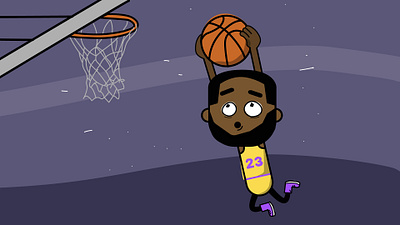 Slam Dunk! basketball character explainer video illustration lakers sports