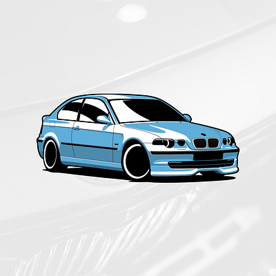 BMW E46 Compact art automobile car design drawing graphicdesign illustration logo logotype vector