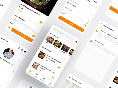 Food App UI Design food food app food app ui mobile application ui design uiux ux design