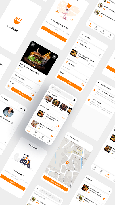 Food App UI Design food food app food app ui mobile application ui design uiux ux design