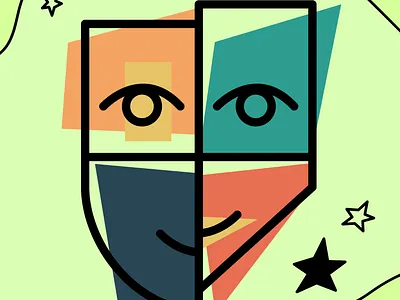 face - nagorski.design abstract design flat geometic geometry illustration minimal vector warm colors