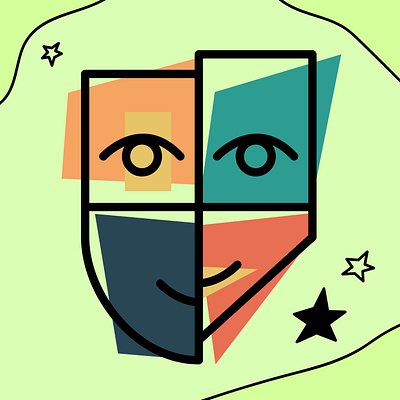 face - nagorski.design abstract design flat geometic geometry illustration minimal vector warm colors