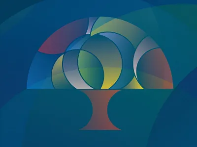 Seasons Tree color gradient illustration tree