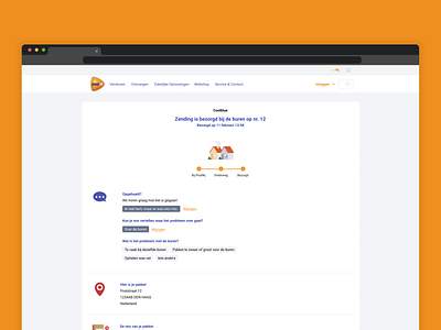 Customer Care Tool for PostNL confetti customer care delivery service form design high five illustration last mile orange package postal service postnl prototype service design tracking ui user interface user research ux webdesign