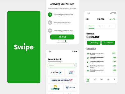Swipe App UI Design account app adobe photoshop adobe xd design graphic design illustration minimal typography ui ux