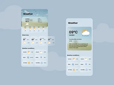 Weather app 2020 trend 2020 trends 2021 trends app clouds concept concept design concepts forcast app forecast glassmorphism rain rainyday ui uidesign uitrends weather weather app weather forecast weather icon