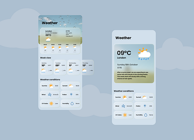 Weather app 2020 trend 2020 trends 2021 trends app clouds concept concept design concepts forcast app forecast glassmorphism rain rainyday ui uidesign uitrends weather weather app weather forecast weather icon