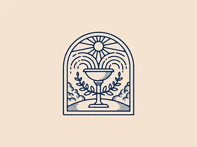 Fountain badge editorial fountain illustration logo