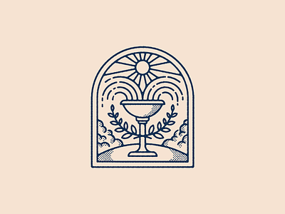 Fountain badge editorial fountain illustration logo