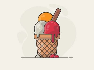 Icecream flat icecream illustration