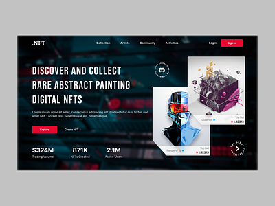 Web Design - NFT Marketplace art bitcoin block chain branding crypto currency customer digital marketplace mine mining mobile app nft nfts service trade ui ux web design website