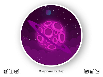 Purple Crater Planet art artist artwork design designer icon illustration illustrator photoshop space szymonnowotny